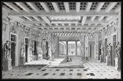 Картина Интерьер со статуями (Interior with statues)