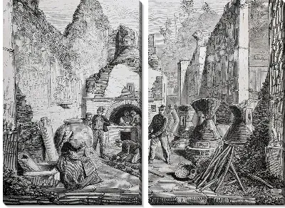 Модульная картина Старинная печь (Antique stove)