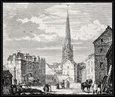 Картина Город с готической церковью (A city with a Gothic church)
