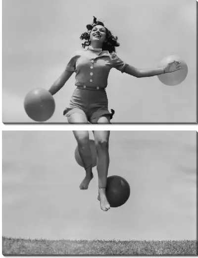 Модульная картина Девушка с воздушными шариками (Girl with balloons)