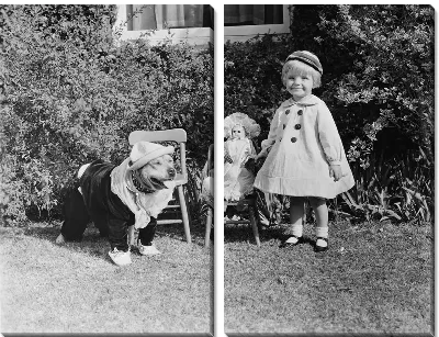 Модульная картина Девочка с собакой (Girl with a dog)