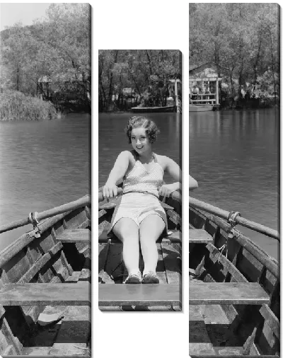 Модульная картина Женщина в лодке (A woman in a boat)