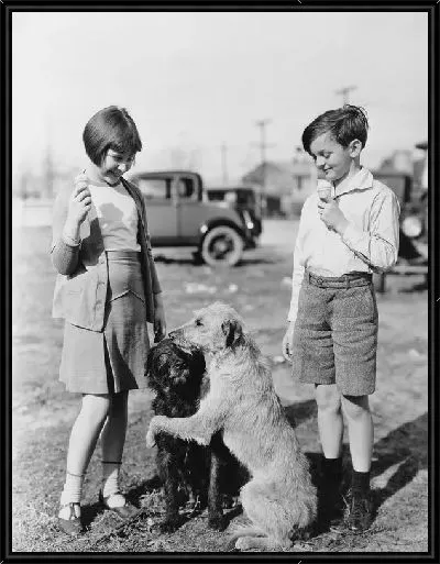 Картина Дети с собаками (Children with dogs)