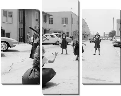 Модульная картина Дети играют в бейсбол (Children play baseball)