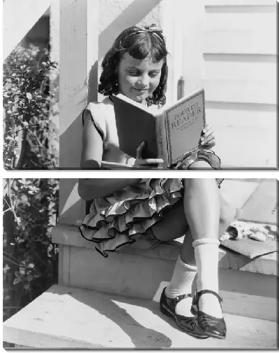 Модульная картина Девочка читает (A girl reads) №2