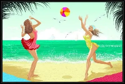 Картина Девушки на пляже (Girls on the beach)
