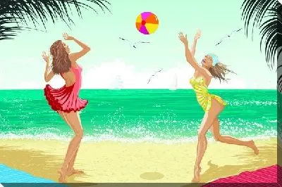 Постер Девушки на пляже (Girls on the beach)