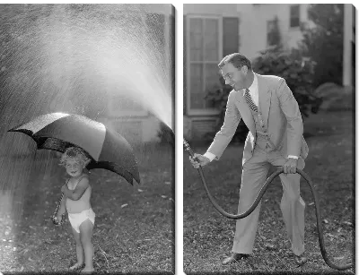 Модульная картина Девочка с зонтиком (Girl with umbrella)