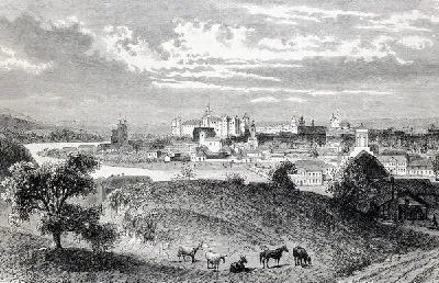 Плакат Холмы возле города (Hills near the town of)