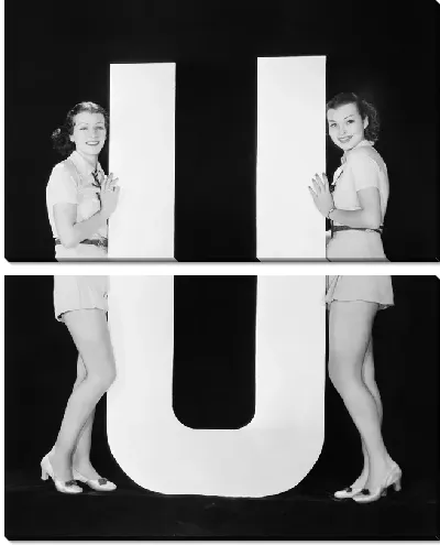 Модульная картина Девушки рядом с буквой U (The girl next to the letter U)