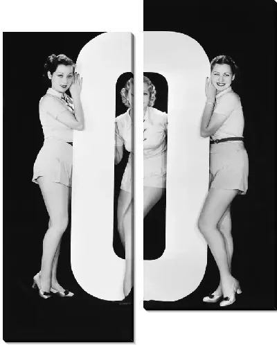 Модульная картина Девушки возле буквы (Girls around the letter) №5