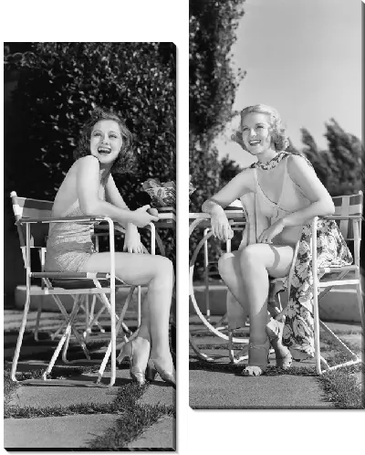 Модульная картина Девушки за столиком (The girl at the table)