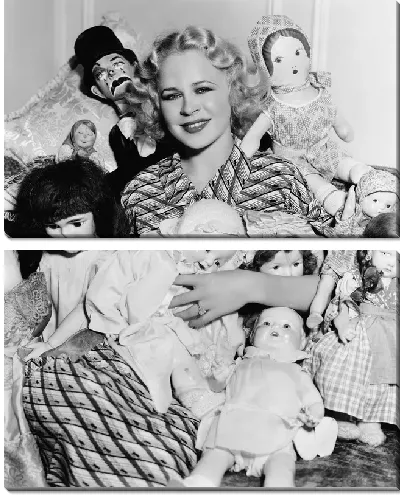 Модульная картина Девушка с куклами (Girl with doll)