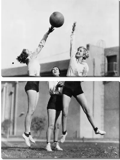 Модульная картина Девушки играют в мяч (Girls play ball)