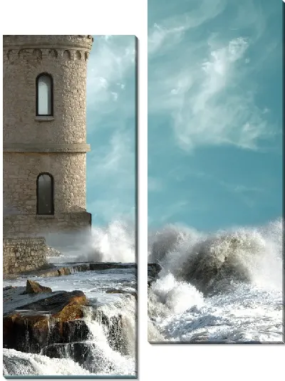 Модульная картина Волны у башни (The waves at the tower)