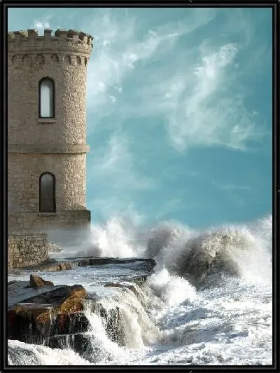 Картина Волны у башни (The waves at the tower)