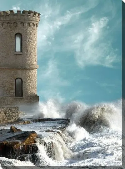 Постер Волны у башни (The waves at the tower)