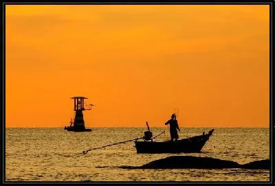 Картина Рыбак в лодке (Fisherman in boat)
