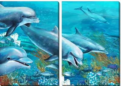 Модульная картина Дельфины (Dolphins) №6