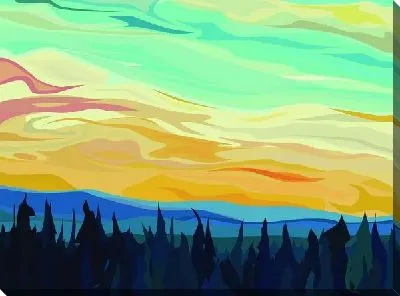 Постер Вечернее небо над лесом (Evening sky over the forest)