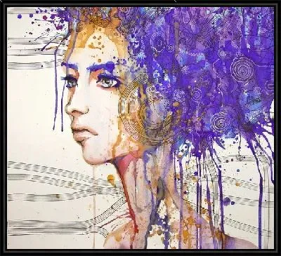 Картина Девушка с фиолетовыми волосами (Girl with purple hair)