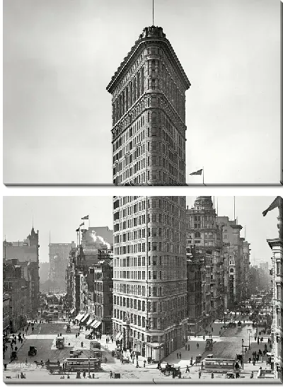 Модульная картина Дом-утюг в Нью-Йорке (House-iron in New York)