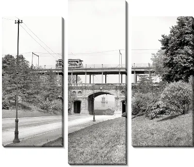Модульная картина Трамвай Цинциннати (Cincinnati streetcar)