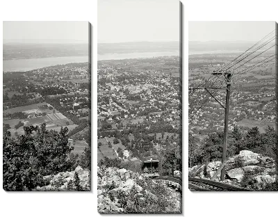 Модульная картина Железная дорога спускающаяся с холма (The railway running down the hill)