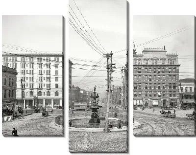 Модульная картина Фонтан на площади (Fountain Square)