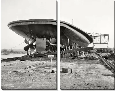 Модульная картина Строительство парохода (construction of ship)