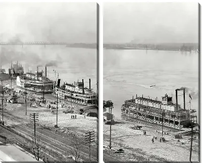 Пароходы в порту (Ships in port)