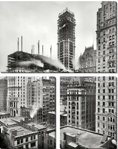 Модульная картина Постройка зданий в Нью-Йорке (Construction of buildings in New York)