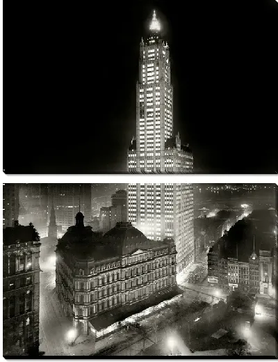 Модульная картина Ночь в Нью-Йорке (Night in New York)