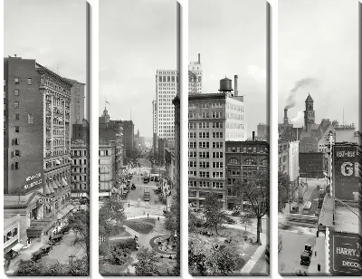 Модульная картина Детройт в 1912 году (Detroit in 1912)