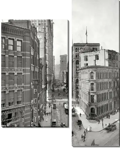 Модульная картина Вид на улицу сверху (Street view from the top)