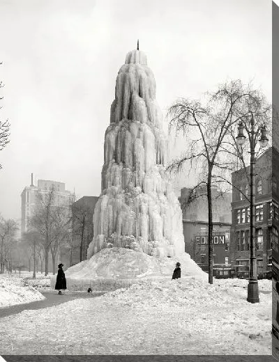 Постер Замерзший фонтан в Детройте (Frozen fountain in Detroit)