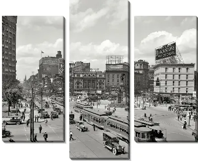 Модульная картина Общественный транспорт на дороге (Public transport on the road)