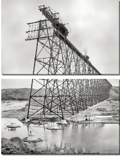 Модульная картина Строительство моста (Строительство моста)