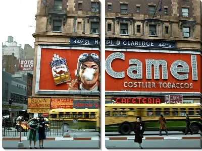 Модульная картина Реклама на здании в Нью-Йорке (Advertisement on a building in New York)