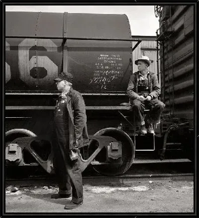 Картина Рабочие возле поезда (Working near train)