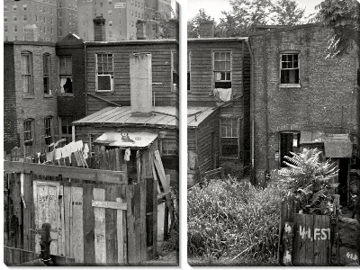 Модульная картина Сараи перед домом (Sheds in front of house)