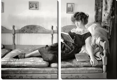 Модульная картина Девушка читает книгу (Girl reading a book)