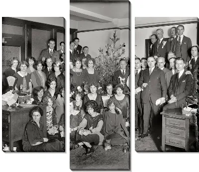 Модульная картина Новогодняя вечеринка в офисе (New Year's party at the office)