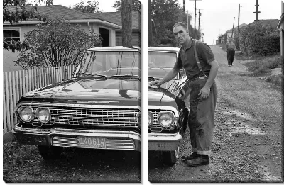 Модульная картина Мужчина моет автомобиль (Man washing car)