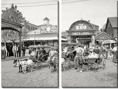 Модульная картина Дети в повозках (Children in vehicles)