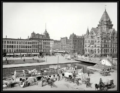 Картина Вид на площадь в Нью-Йорке (View of the area of ​​New York)