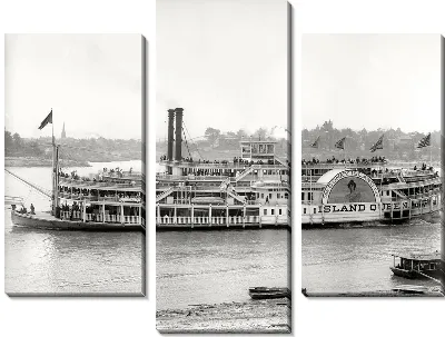 Модульная картина Пароход в Огайо (Steamboat in Ohio)