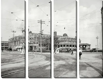Модульная картина Улица с трамвайными путями (Street with tramway)