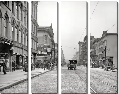 Модульная картина Улица с трамвайными путями (Street with tramway) №2