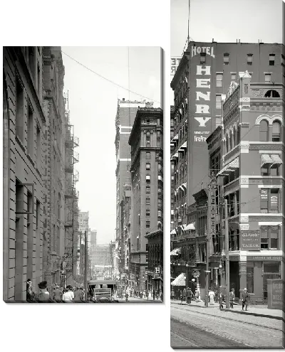 Модульная картина Вид на улицу с отелем (View of the street to the hotel)